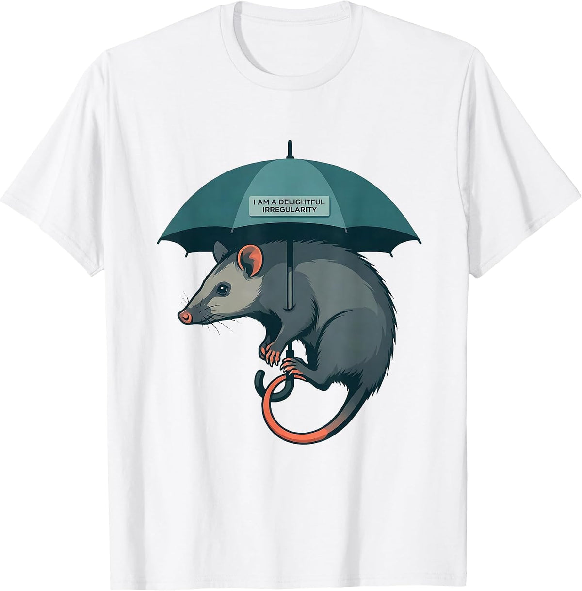 Men's I Am A Delightful Irregularity Funny Opossum Meme Animal T-Shirt - White
