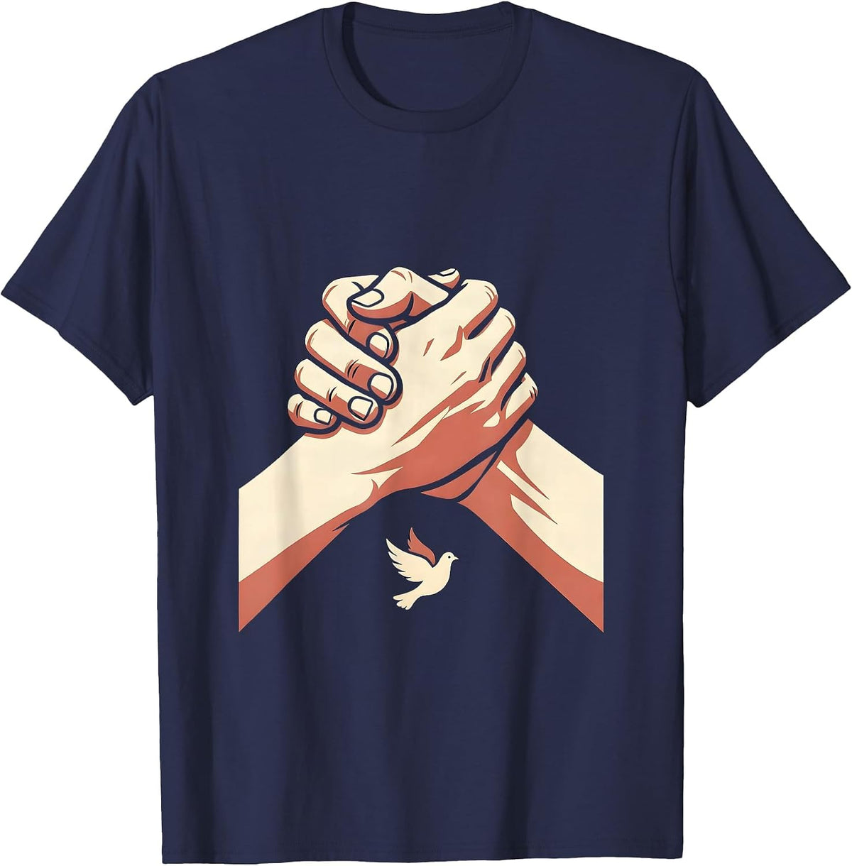 Social Worker Helping Hands Graphic Design T-Shirt - Navy Blue