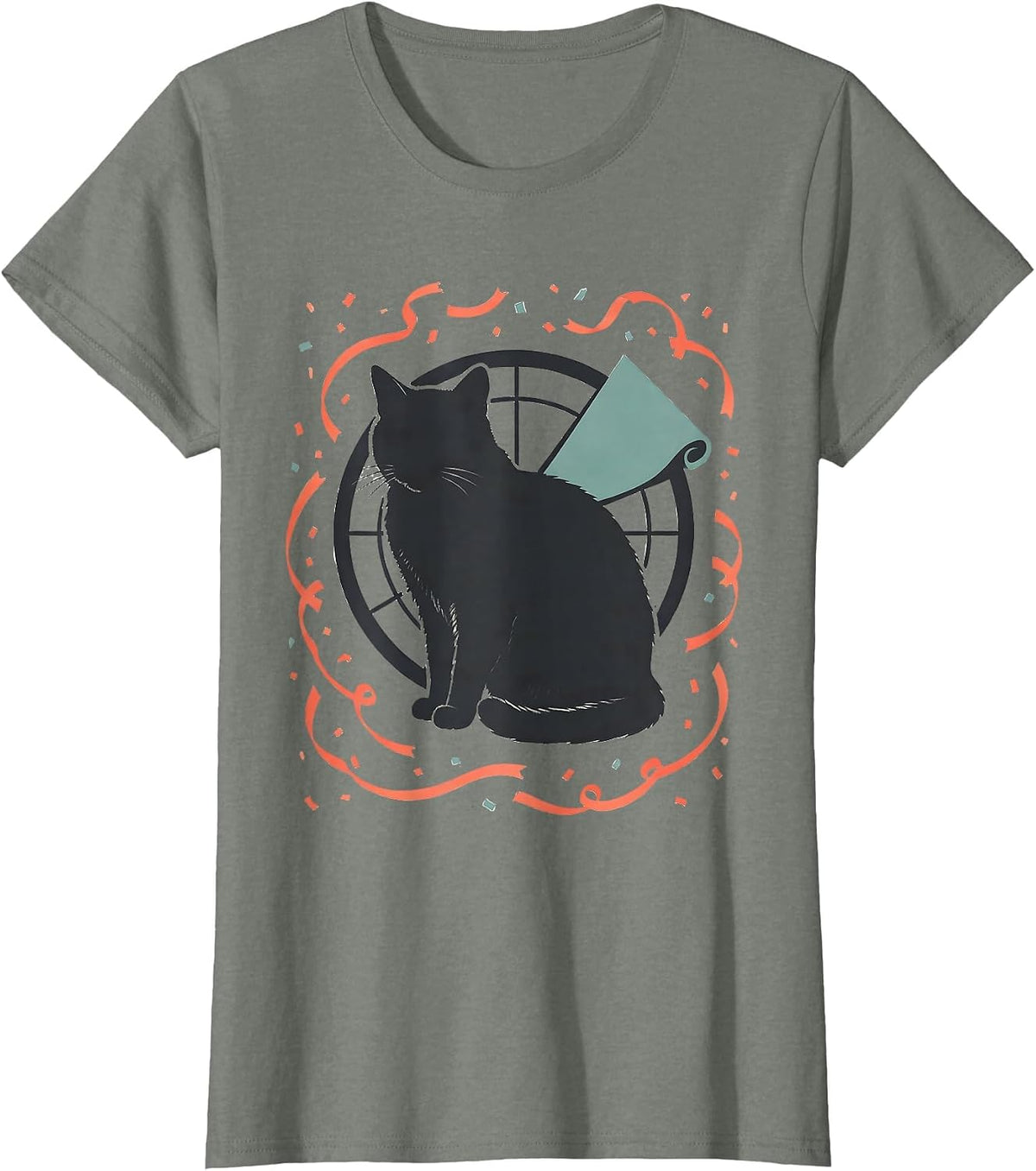 Lazy Cat Calendar New Year Humor Gift T-Shirt - Olive Heather