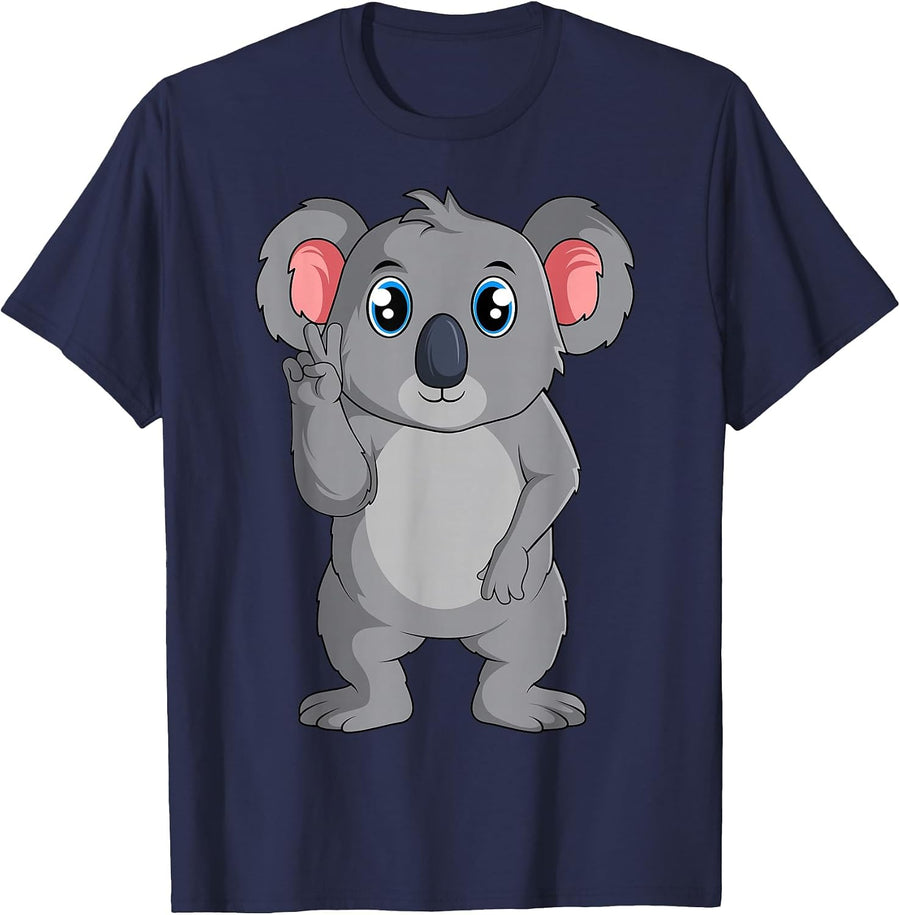 Koala Girls Boys Women Kids T-Shirt - Navy Blue