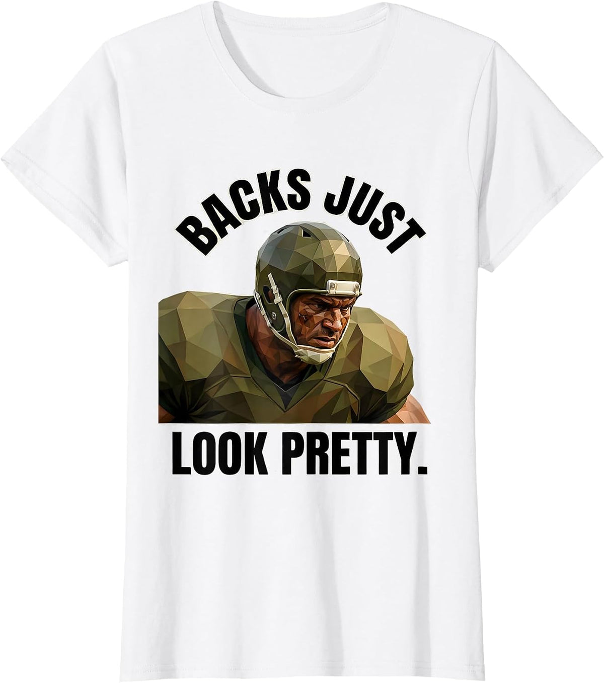 Backs Just Look Pretty Funny Rugby Design T-Shirt - White