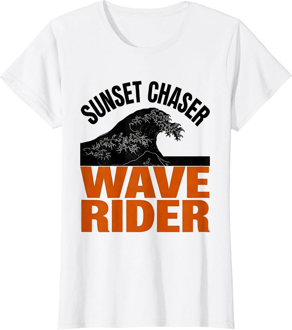 Sunset Chaser Wave Rider Hawaiian Design T-Shirt - White