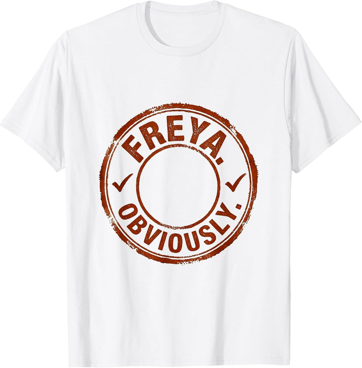Men's Freya Obviously Rubber Stamp Personalized First Name Era T-Shirt - White