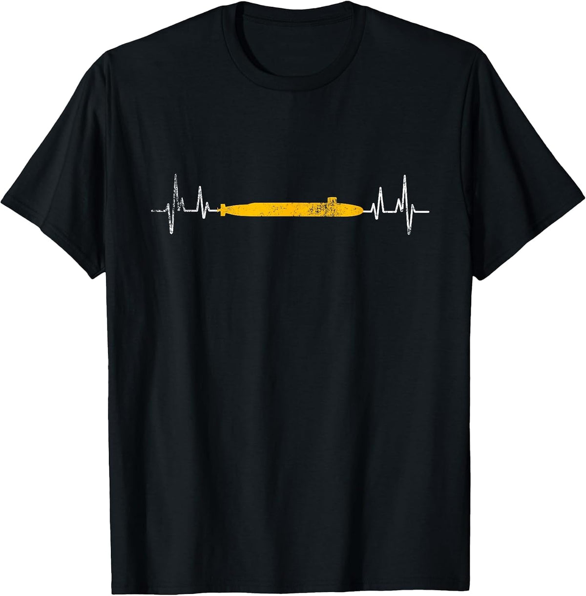 U.S Submarine Heartbeat T Shirt Silent Service Veterans Day T-Shirt - Black