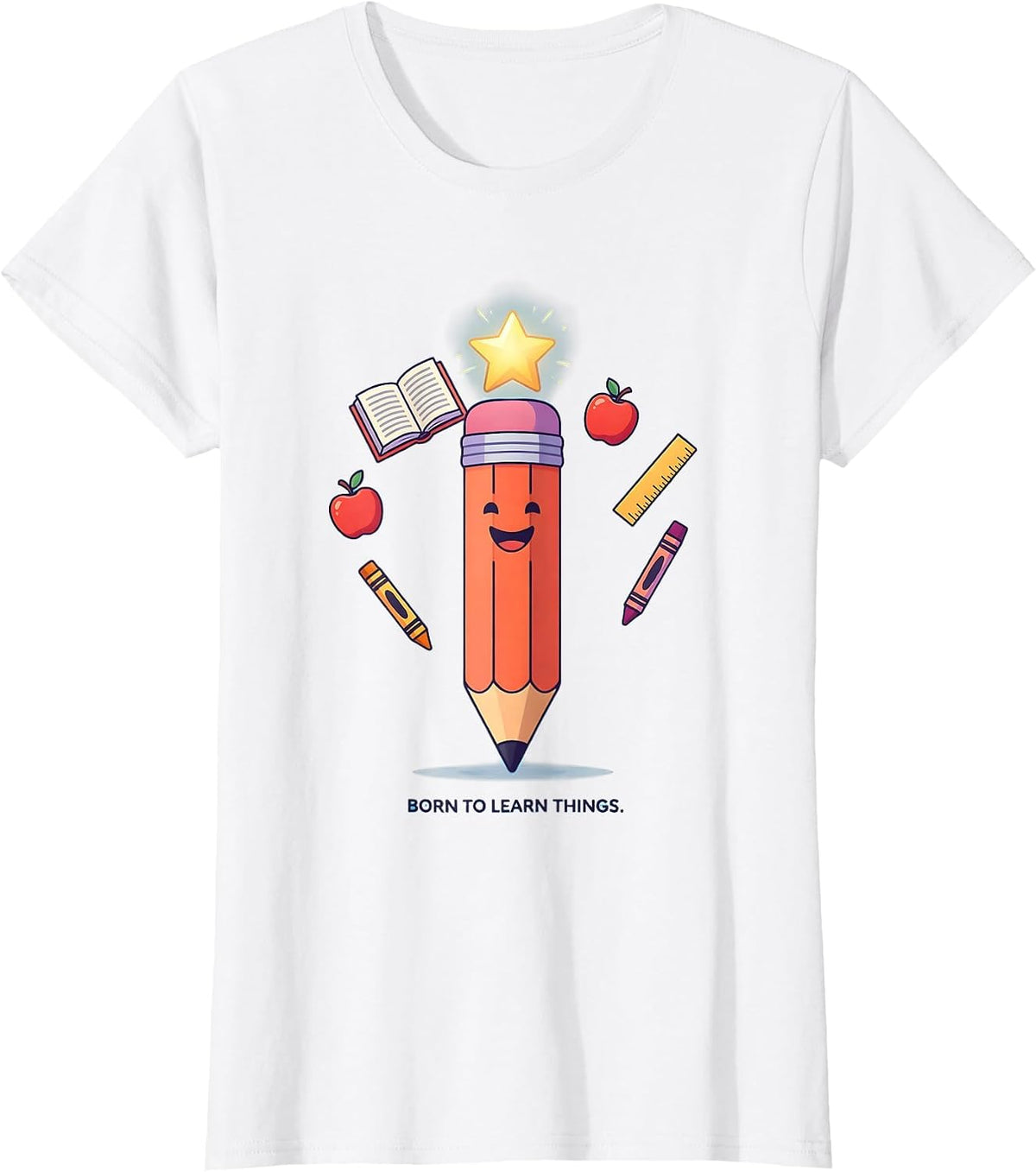 Born to Learn Things 1st Grade Girls Design T-Shirt - White
