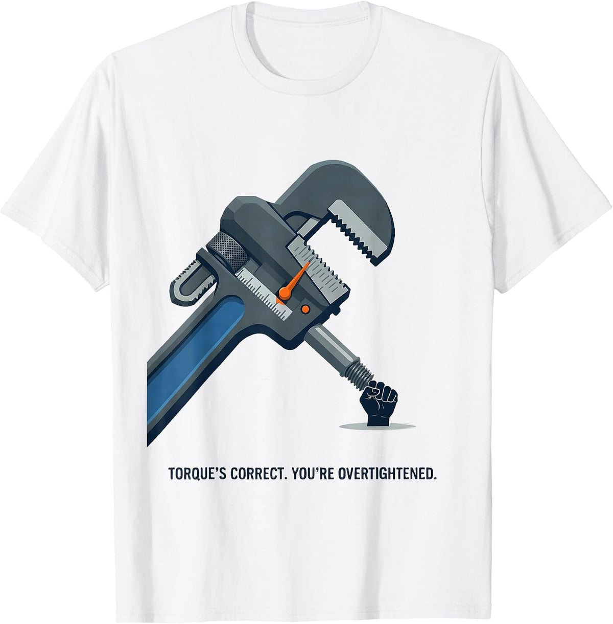 Men's Torque's Correct You're Overtightened Funny Mechanic T-Shirt - White