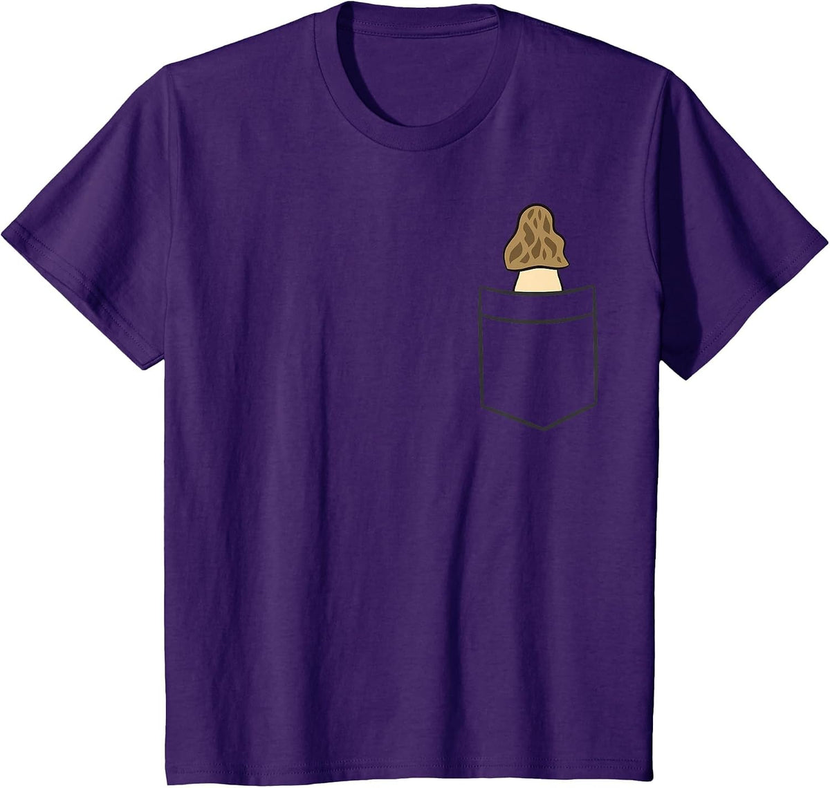 Cute Morel Mushroom in The Pocket Foraging Morels T-Shirt - Purple