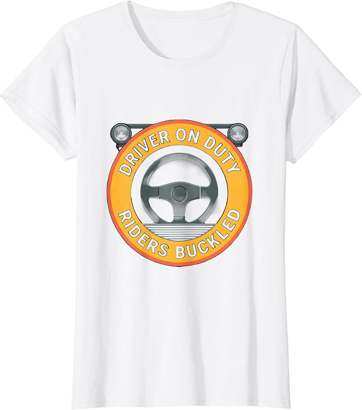 Driver On Duty Riders Buckled Funny School Bus Driver T-Shirt - White