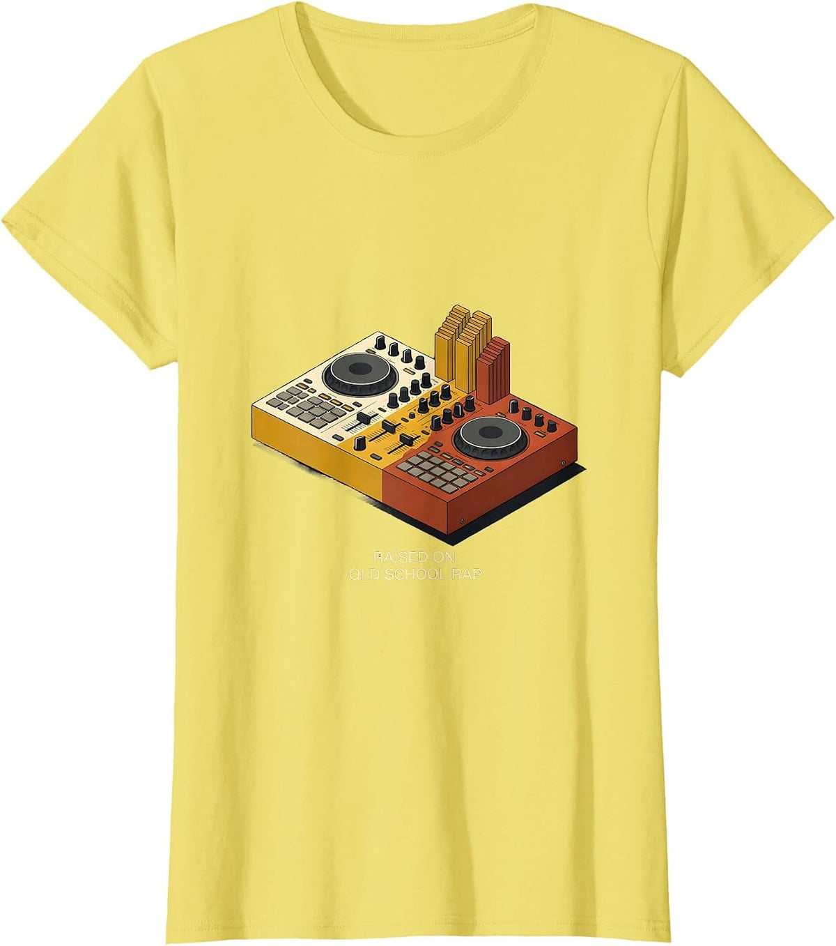Women's Raised On Old School Rap Retro Hip Hop 80s 90s Gifts T-Shirt - Lemon Yellow