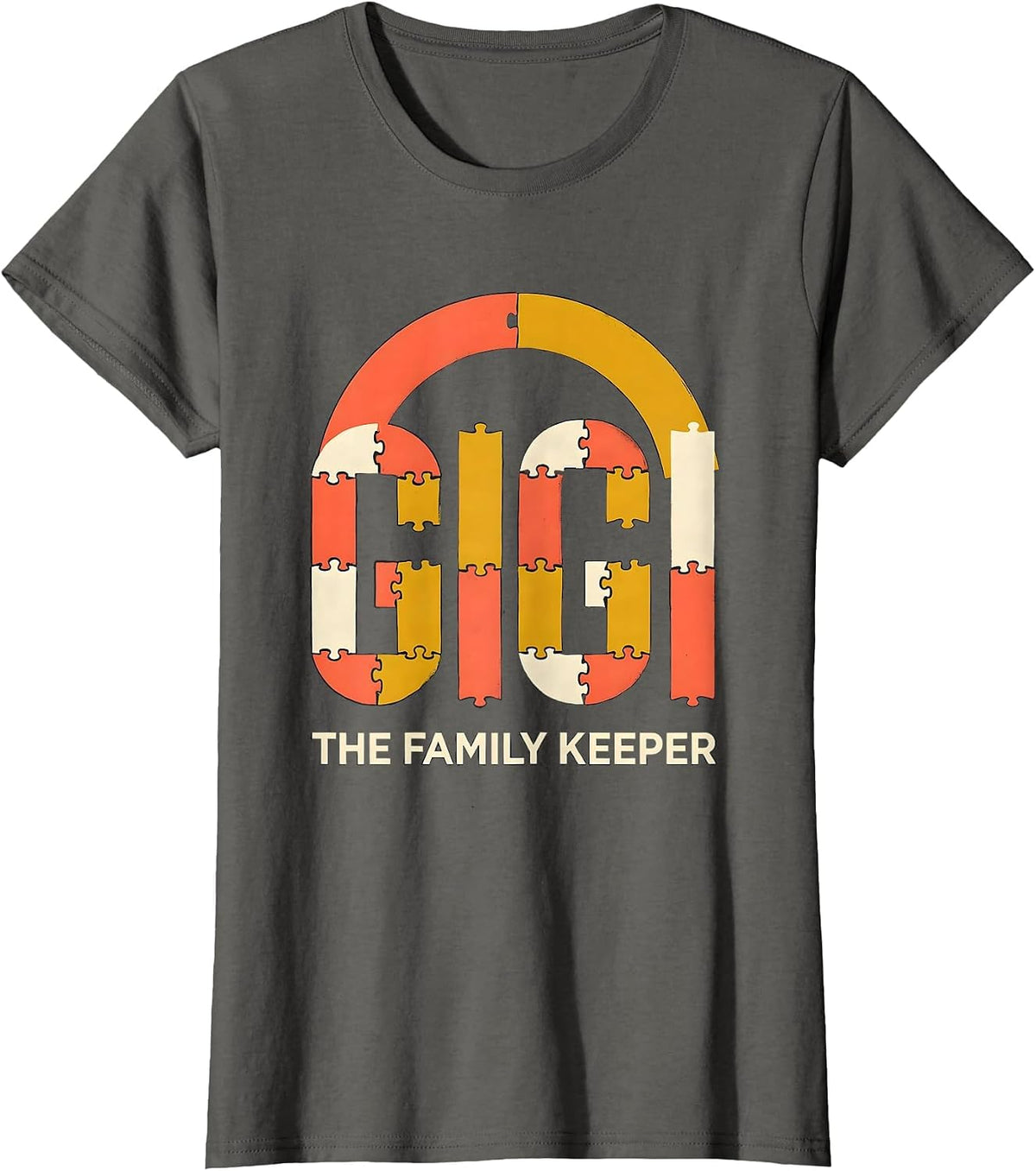 Women's I'm Gigi The Family Keeper Funny Grandma Gift T-Shirt - Asphalt Grey