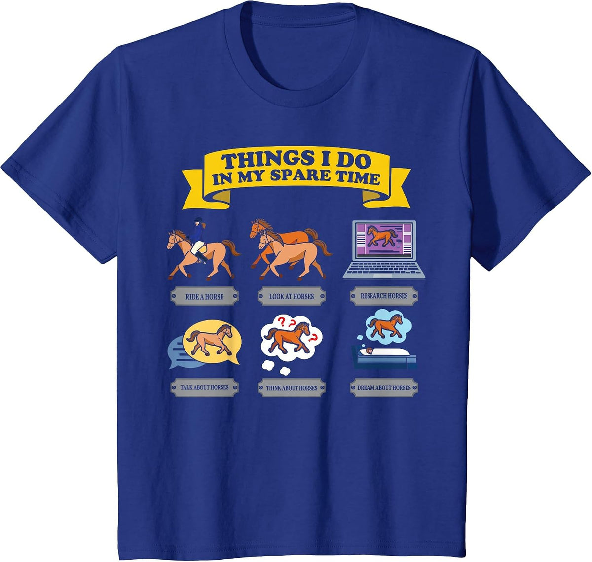 Horse Horseback Equestrian Whisperer Funny Spare Time T-Shirt - Royal Blue