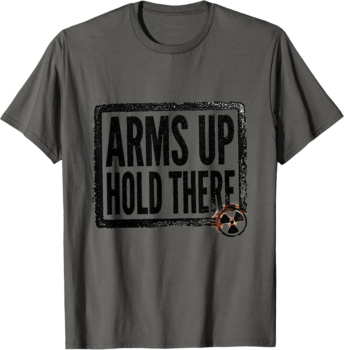 Arms Up Hold There Rubber Stamp Radiology Tech Rad Tech T-Shirt - Asphalt Grey