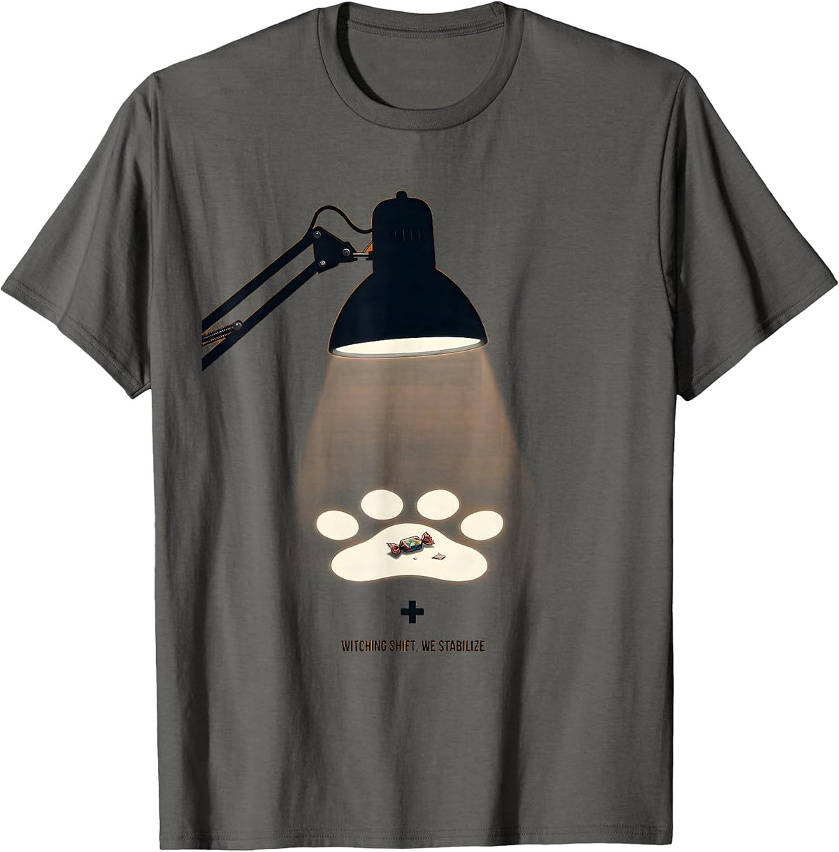 Men's Witching Shift We Stabilize Funny Vet Tech Halloween T-Shirt - Asphalt Grey