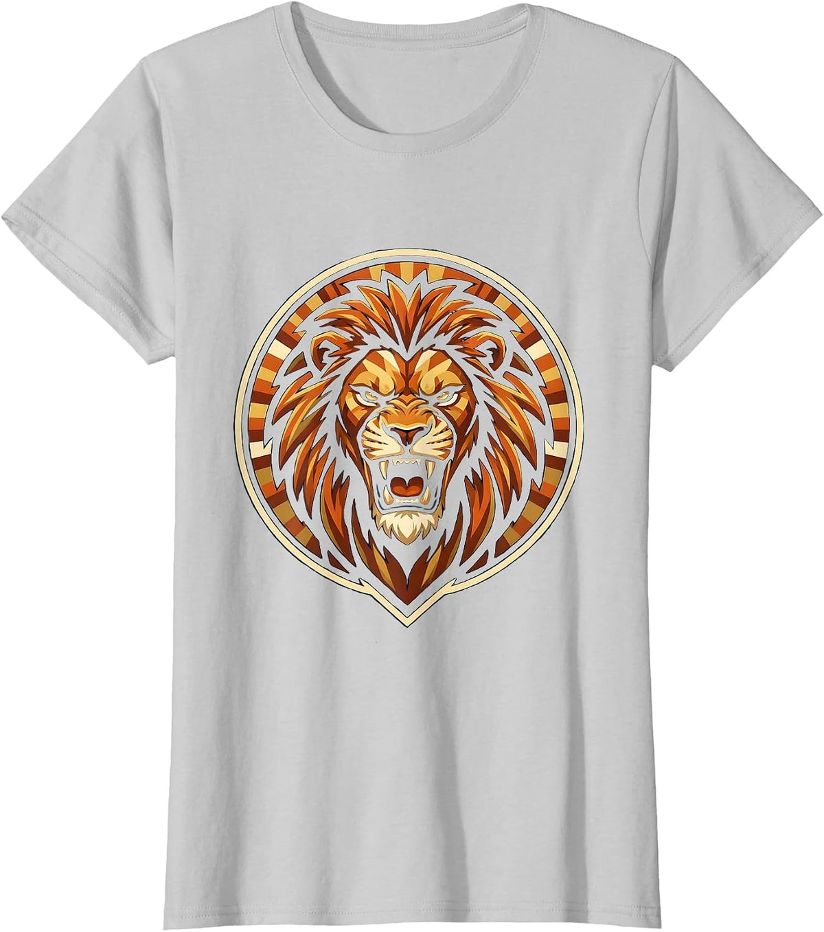 Football Mom Fierce Lion Face Paint Graphic T-Shirt - Silver Grey