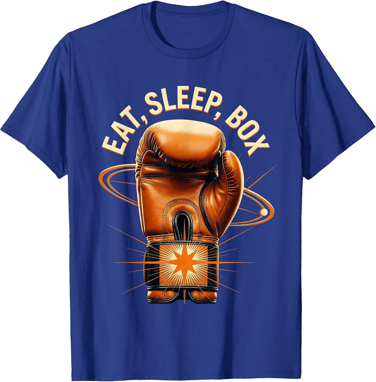 Eat Sleep Box Repeat Boxing Lifestyle Design T-Shirt - Royal Blue