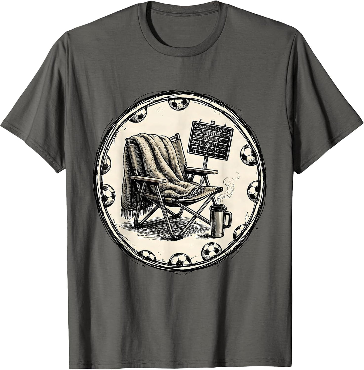 Men's Soccer Dad Sideline Scene Graphic T-Shirt - Asphalt Grey