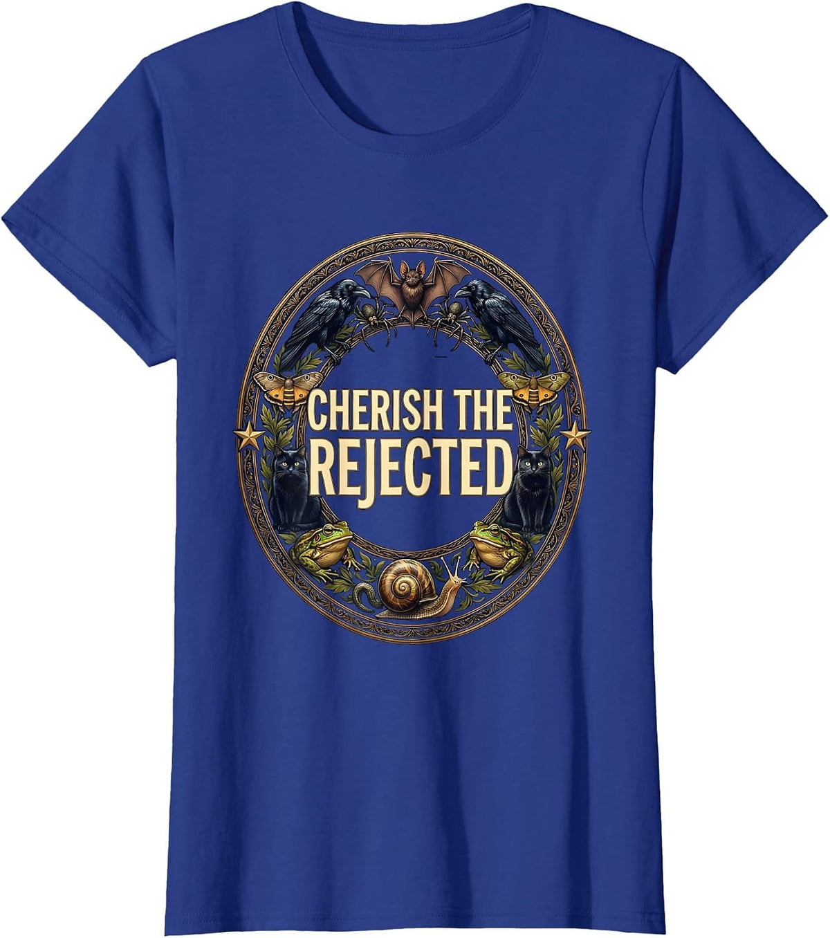 Women's Cherish The Rejected Misunderstood Creatures Animal Lover T-Shirt - Royal Blue