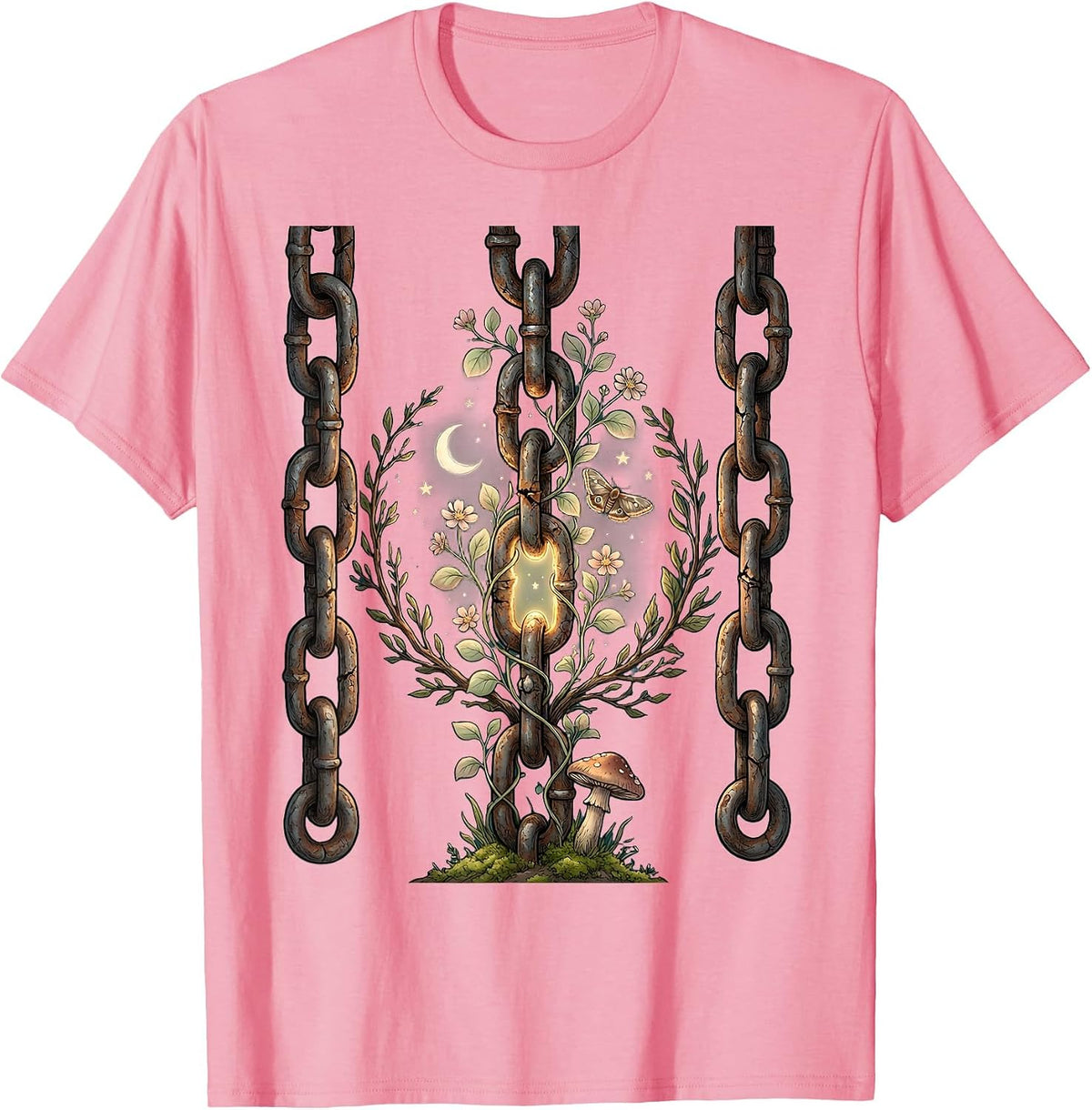 Men's Broken Chain Repaired Suicide Prevention Awareness T-Shirt - Pink