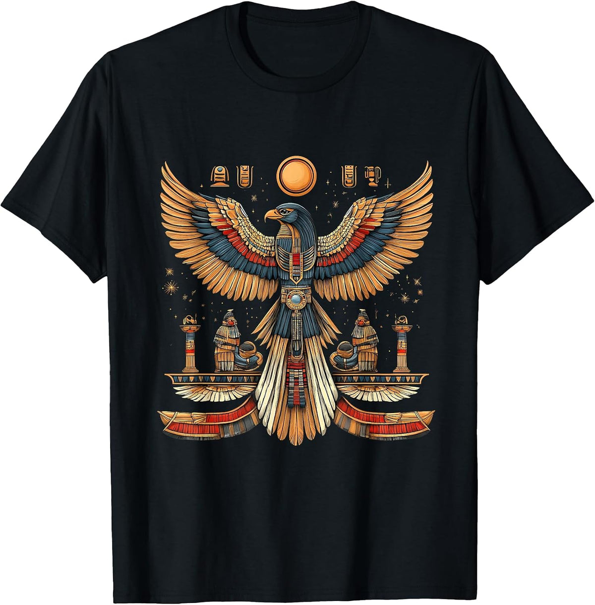Ancient Egypt Falcon Egypt Mythology Egyptology Egyptian God T-Shirt - Black
