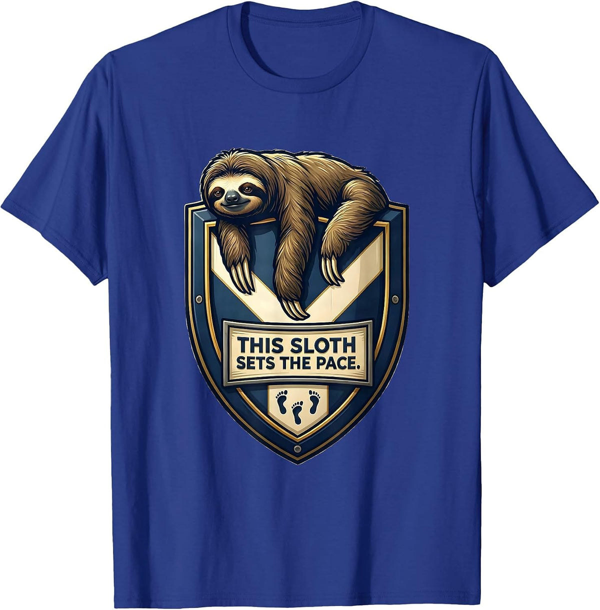 This Sloth Sets The Pace Funny Sloth Lover Humor Gift T-Shirt, Men, Royal Blue, Medium - As Pictured