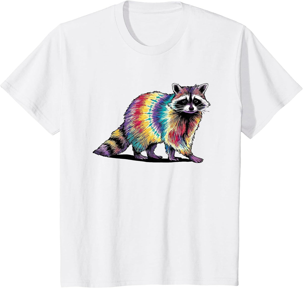 Tie Dye Art Raccoon Trash Panda Raccoons T-Shirt - White