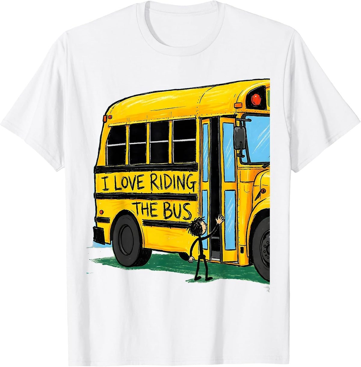 Men's I Love Riding The Bus Funny School Bus Driver Gift T-Shirt - White