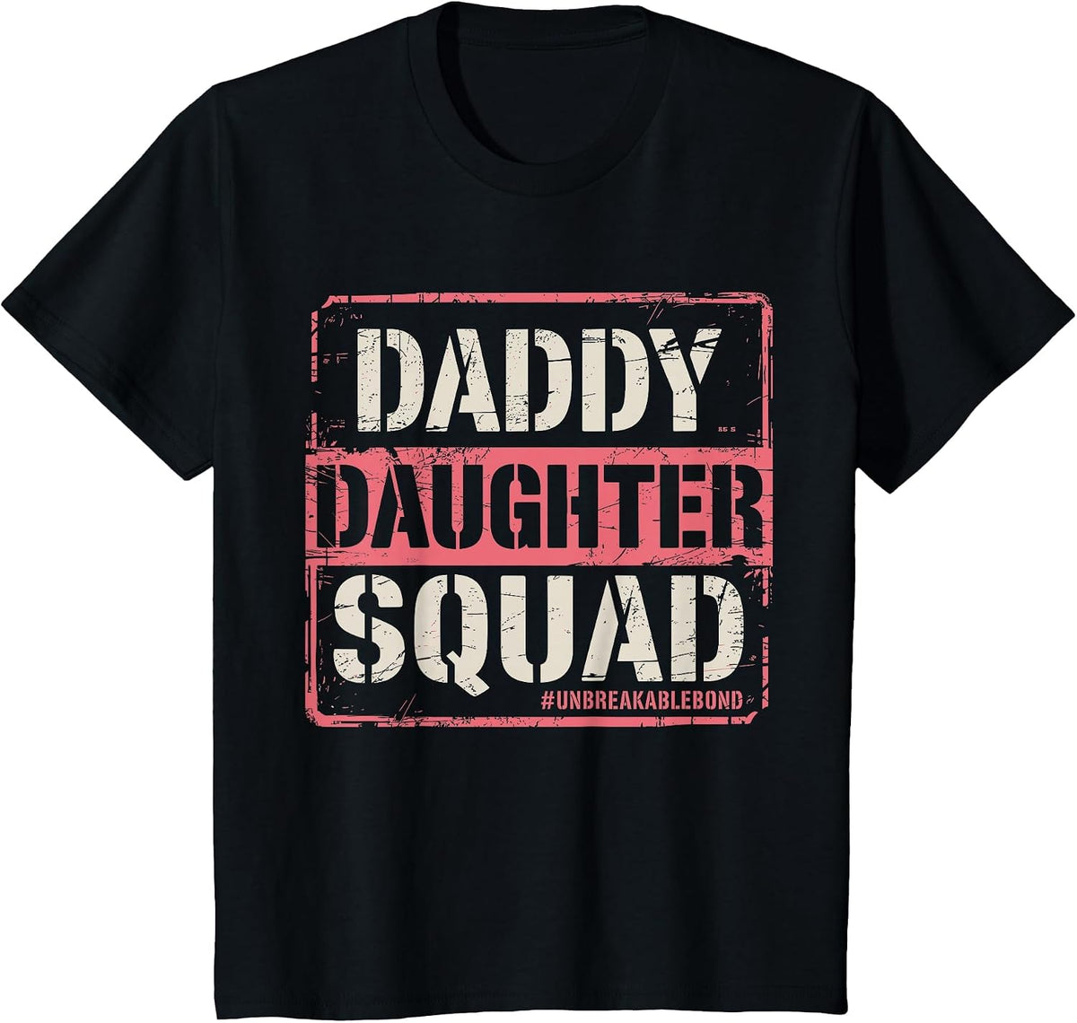 Daddy Daughter Squad Fathers Day Matching Dad and Daughter T-Shirt - Black