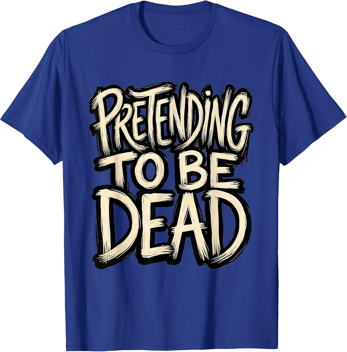 Men's Pretending To Be Dead Funny Opossum Design T-Shirt - Royal Blue