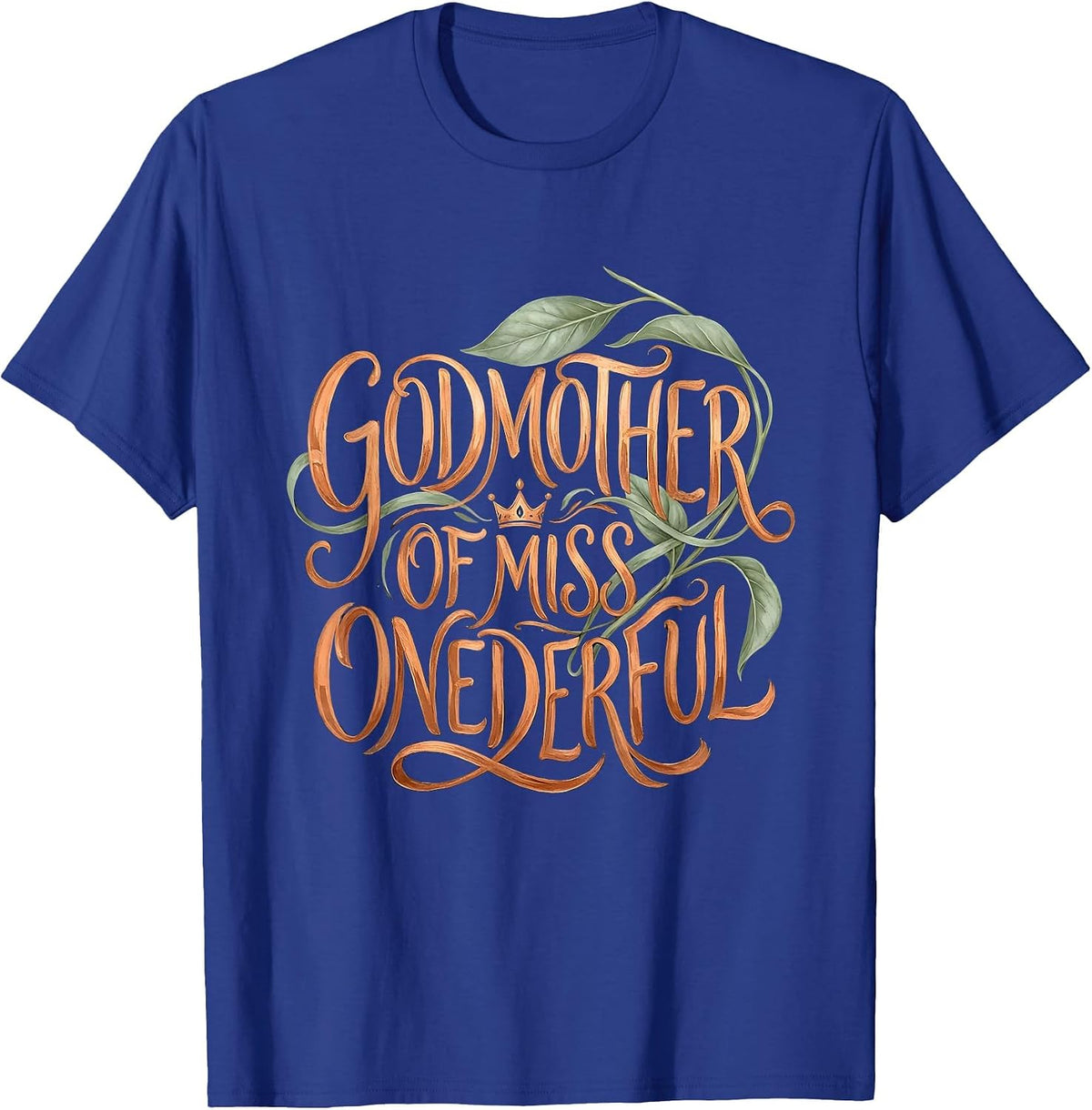 Godmother of Miss Onederful Boho Family First One-Derful T-Shirt - Royal Blue