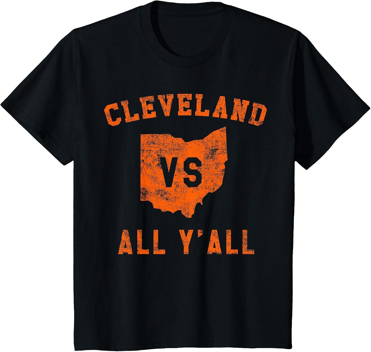 Cleveland vs All Yall for Y'all in Cleveland Versus T-Shirt - Black