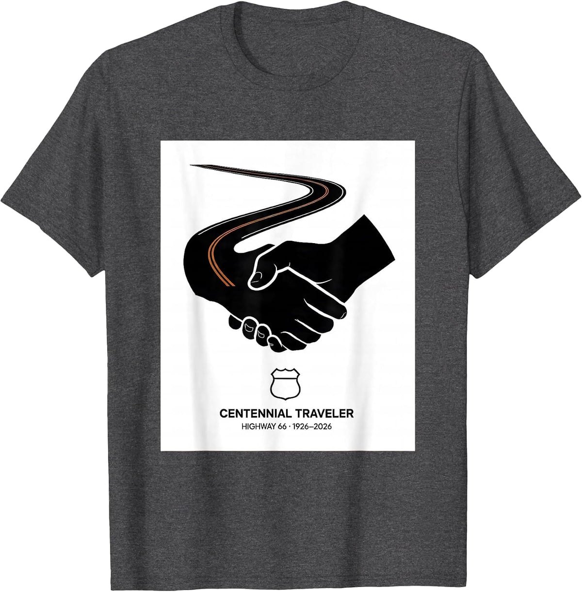 Men's Centennial Traveler Highway 66 Vintage T-Shirt - Dark Heather Grey