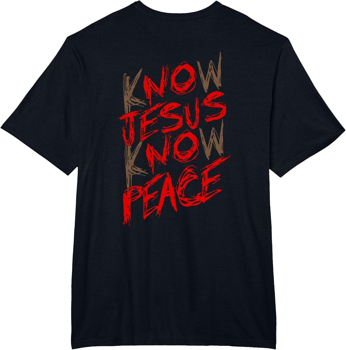 Know Jesus Know Peace (on Back) T-Shirt - Black