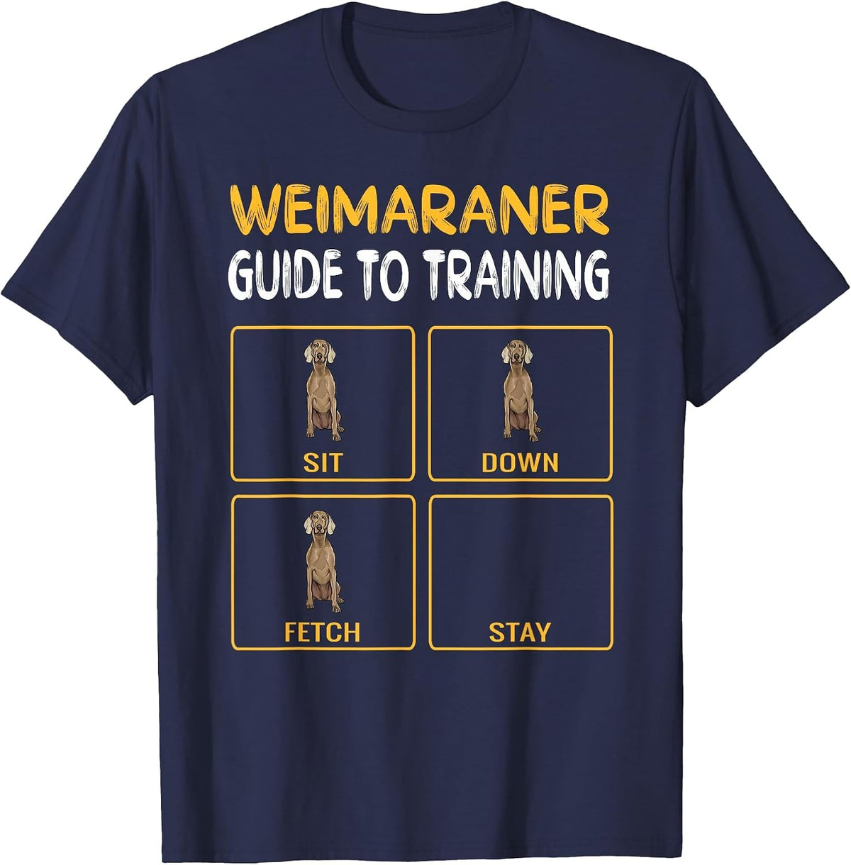 Funny Weimaraner Guide to Training Dog Obedience Trainer T-Shirt - Navy Blue