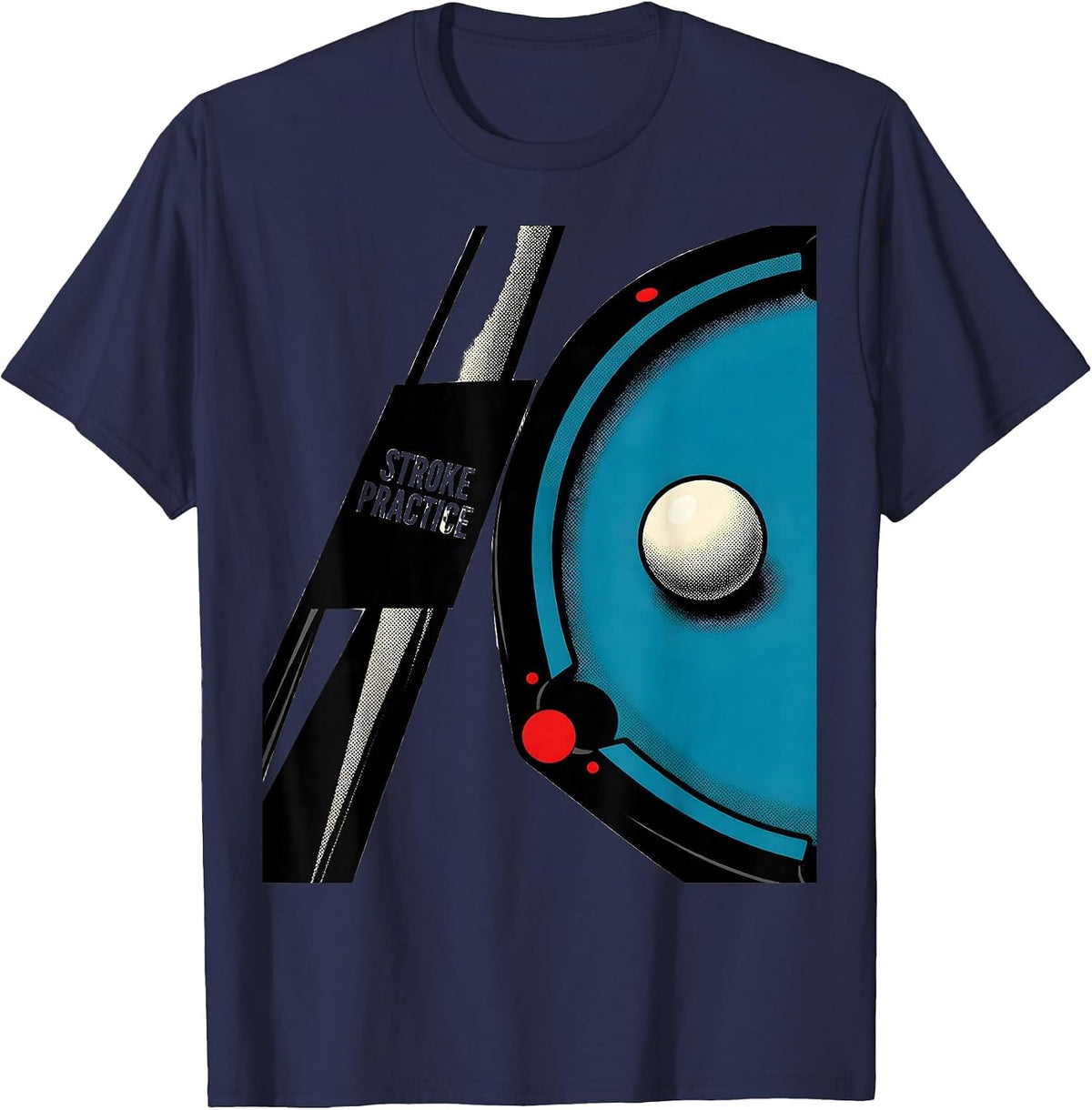 Stroke Practice Funny Billiards Player Gift For Grandpa Dad T-Shirt - Navy Blue