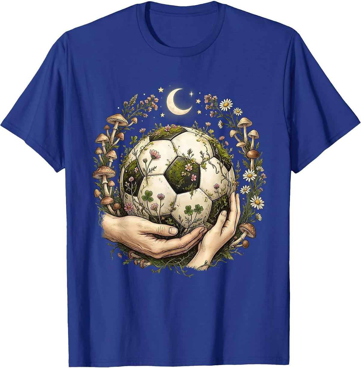 Men's Girl Dad Soccer Coach Sideline Illustration T-Shirt - Royal Blue