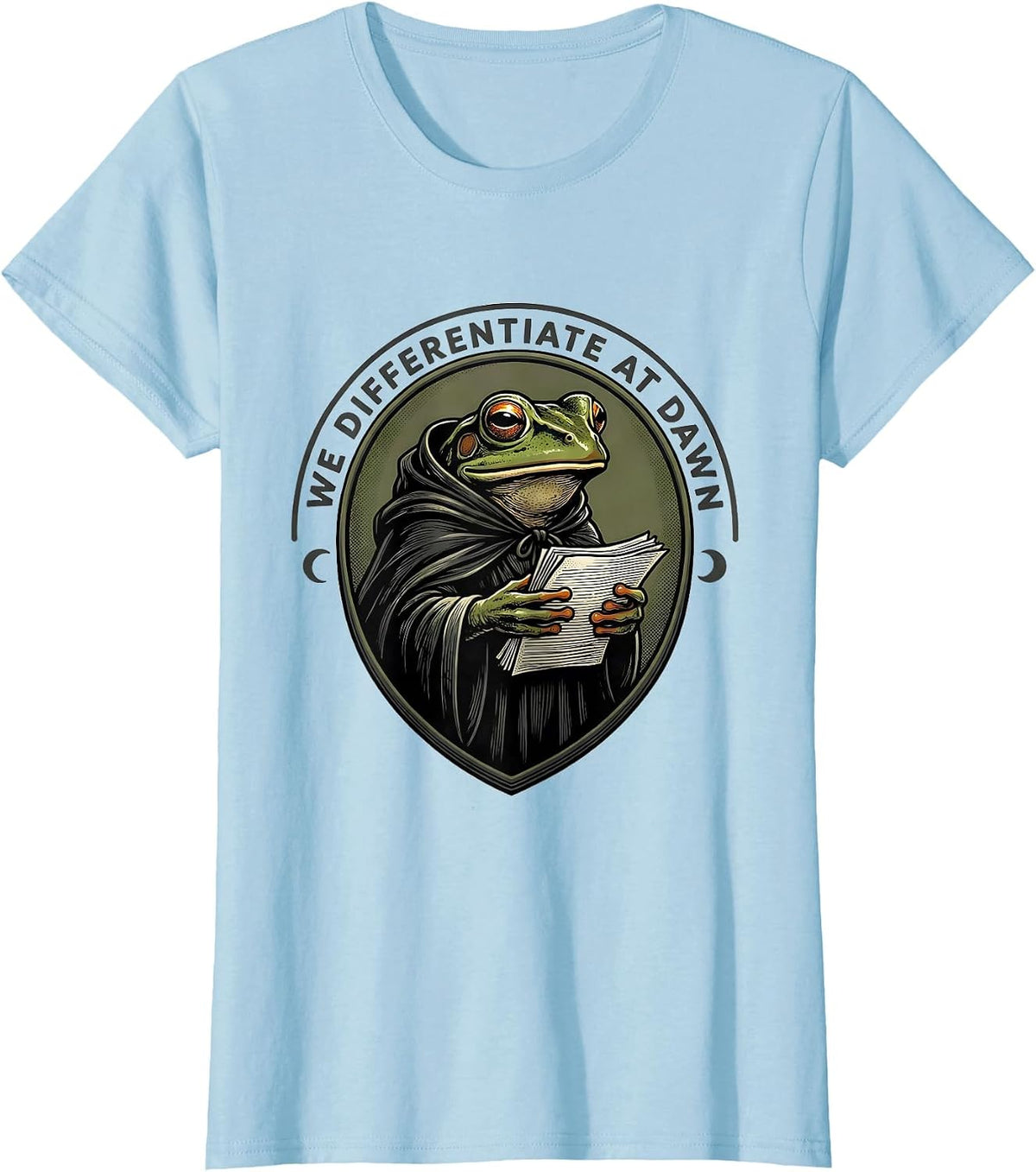 Women's We Differentiate At Dawn Funny Frog Teacher Back to School T-Shirt - Baby Blue
