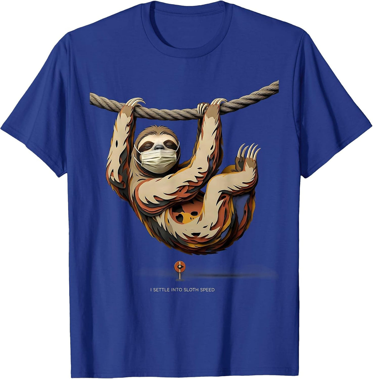 I Settle Into Sloth Speed Funny Sloth Lover Animal Humor T-Shirt - Royal Blue
