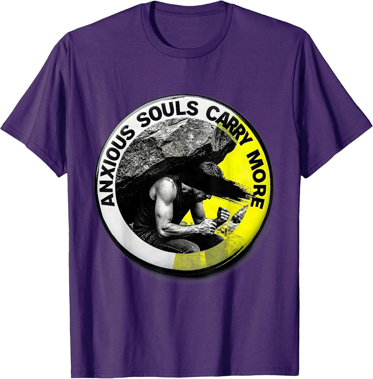 Anxious Souls Carry More Weighted Anxiety Design T-Shirt - Purple