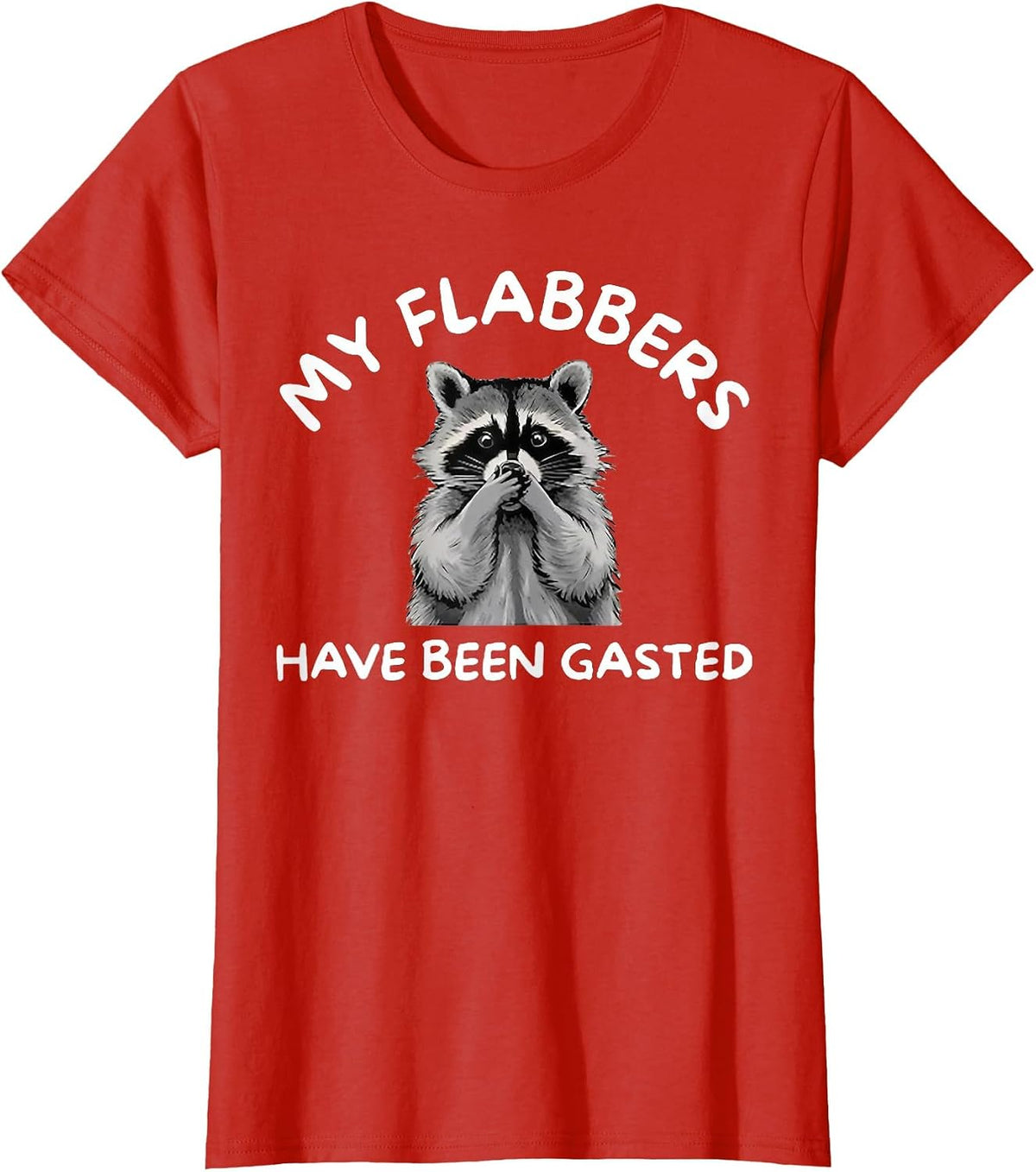 Raccoon My Flabbers Have Been Gasted T-Shirt - Red