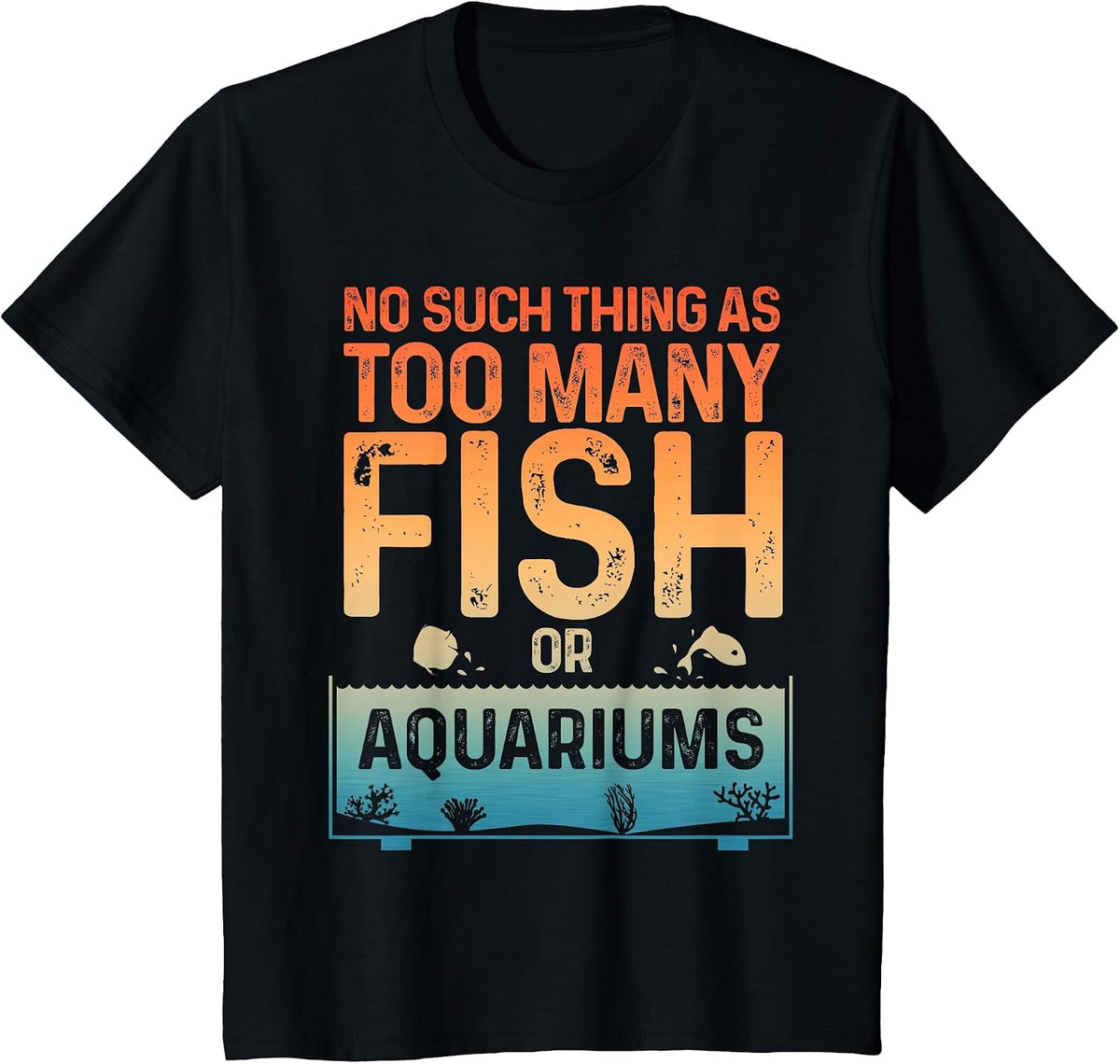 Aquarium Design for Men Women Fish Lover Aquarium Fish Tank T-Shirt - Black