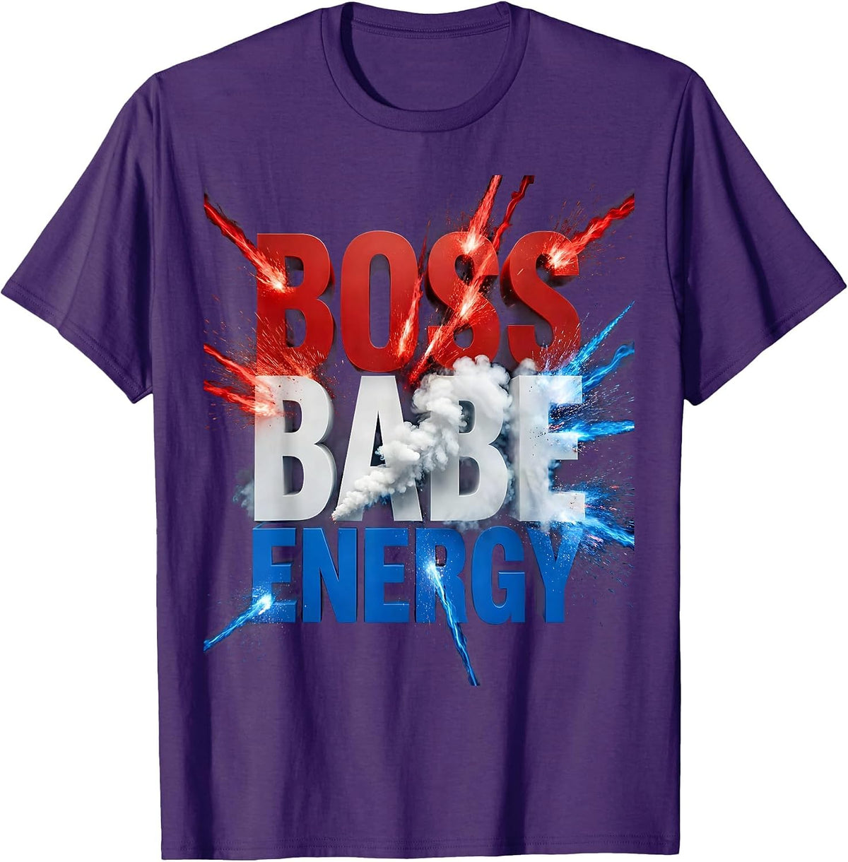 Men's Boss Babe Energy Empowerment Graphic Design T-Shirt - Purple