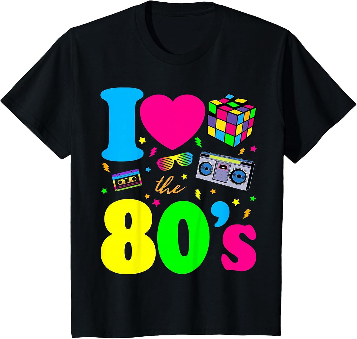 I Love The 80s Classic Nostalgia T-Shirt T-Shirt - Black
