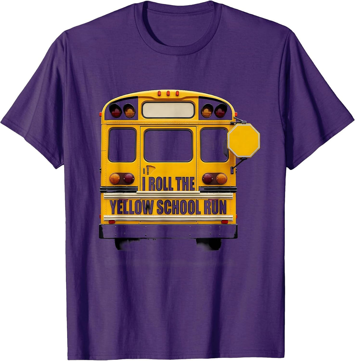 Men's I Roll The Yellow School Run Funny School Bus Driver T-Shirt - Purple