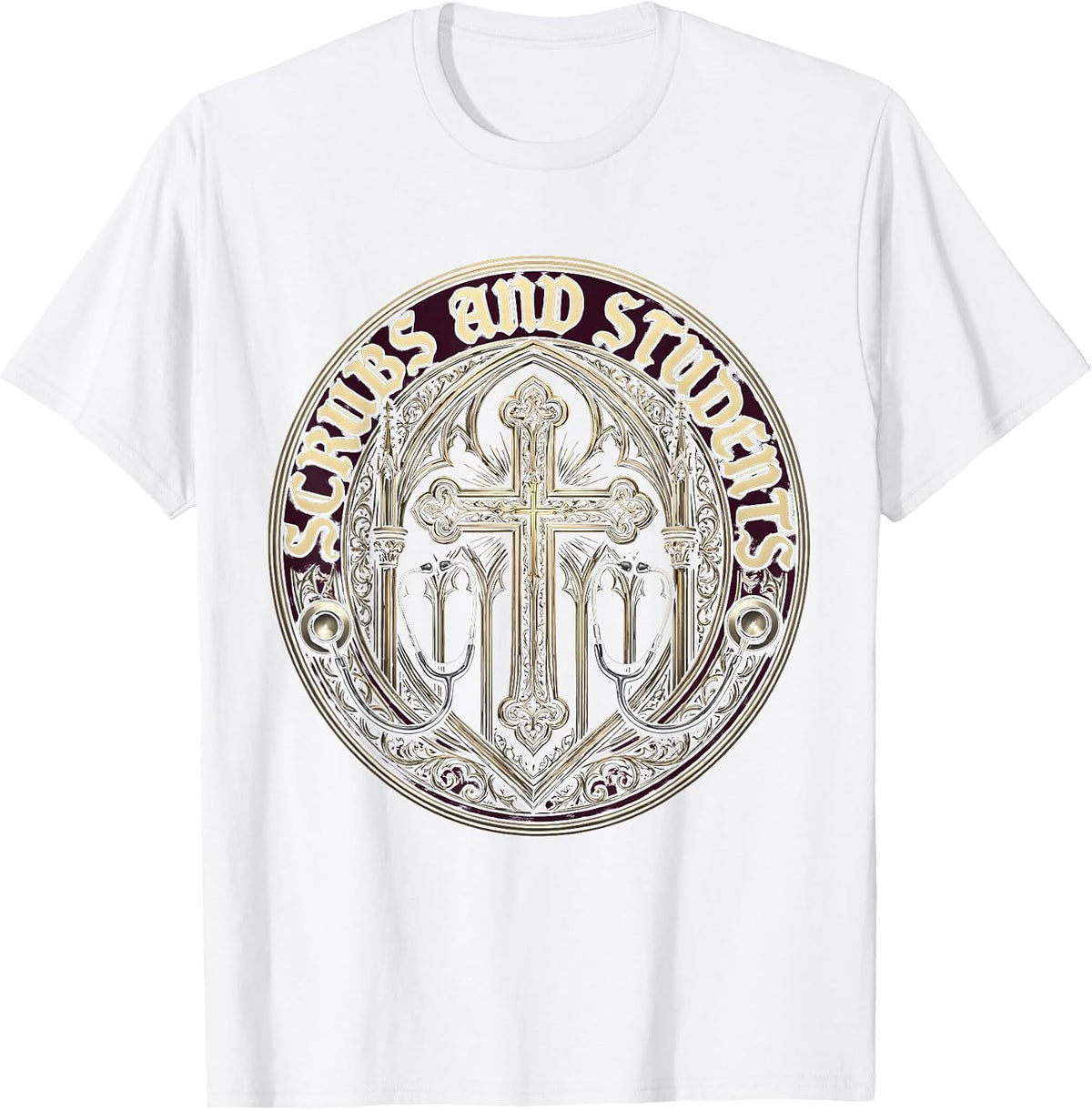 Scrubs and Students School Nurse Design T-Shirt - White