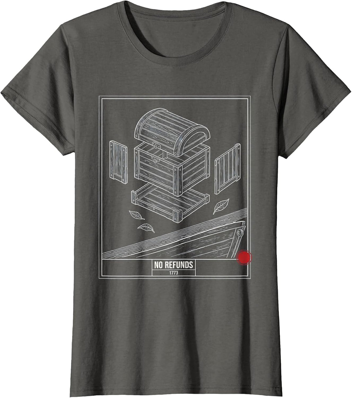 Women's No Refunds 1773 Funny History Teacher Spilling The Tea Since T-Shirt - Asphalt Grey