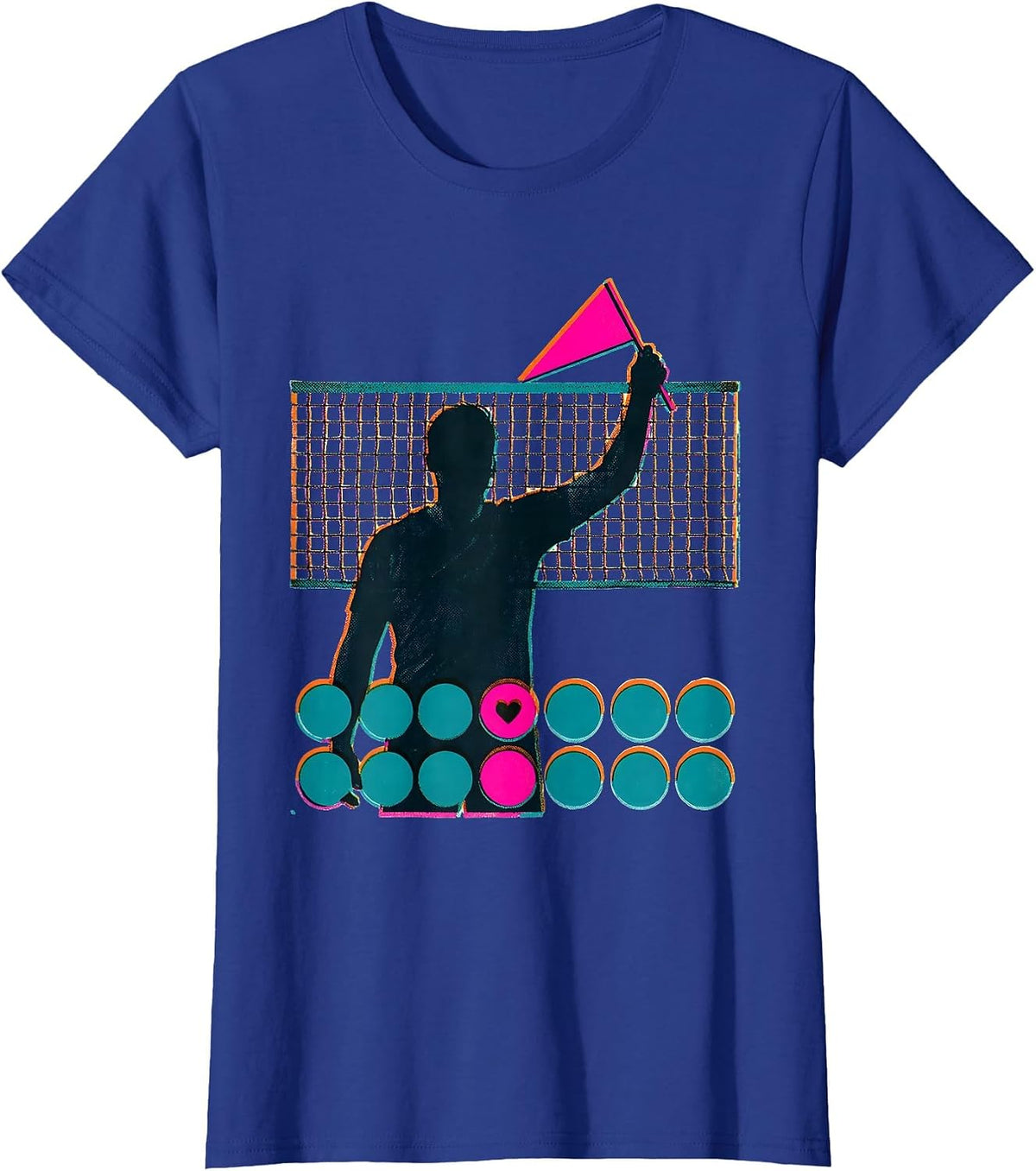 Women's Volleyball Fan Family Pride Risograph Game Day Support T-Shirt - Royal Blue