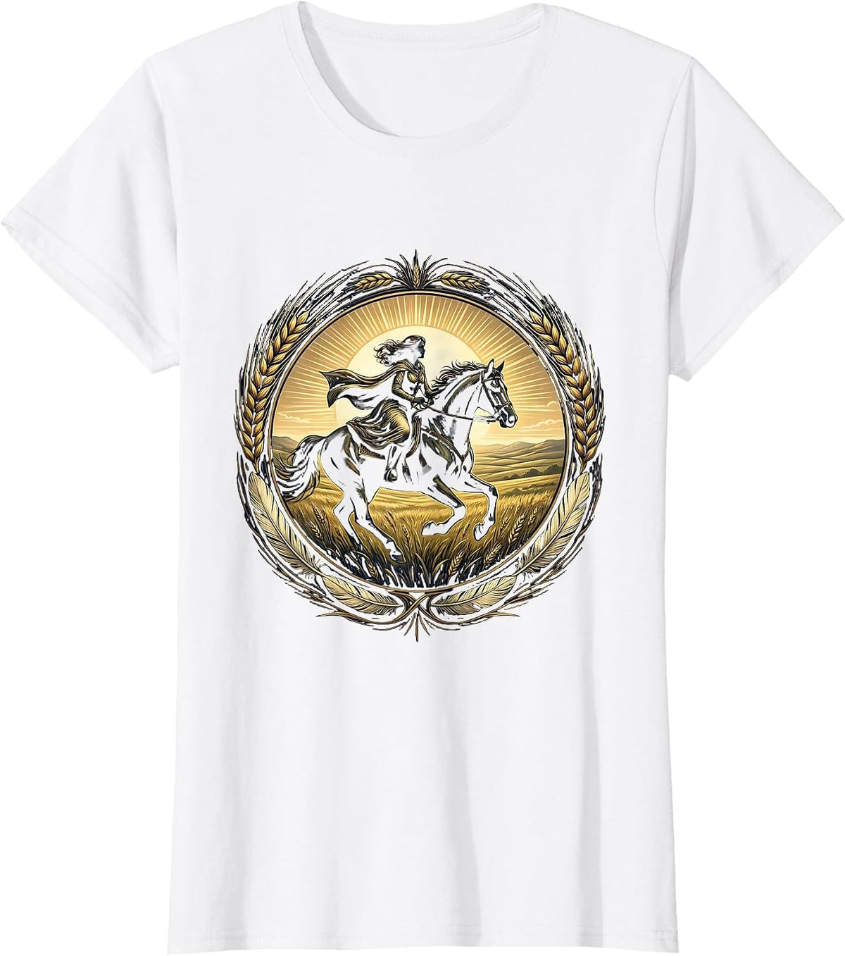 Horseback Rider Open Plains Country Music Graphic T-Shirt - White