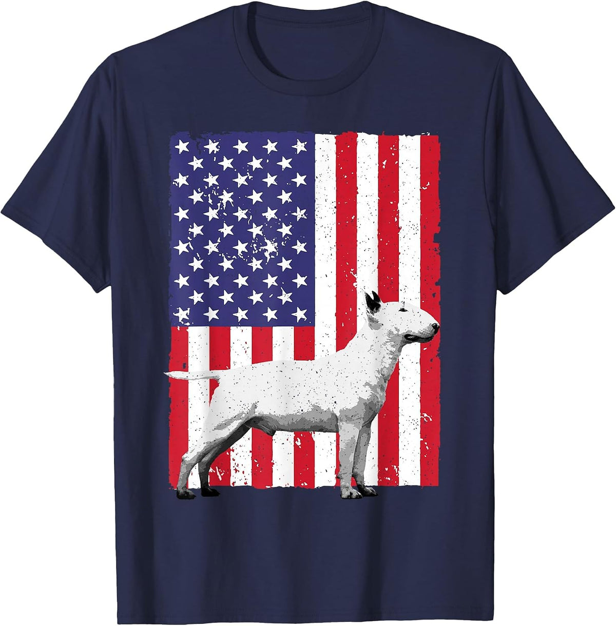 Cool Bull Terrier Art for Men Women English Bull Terrier T-Shirt - Navy Blue