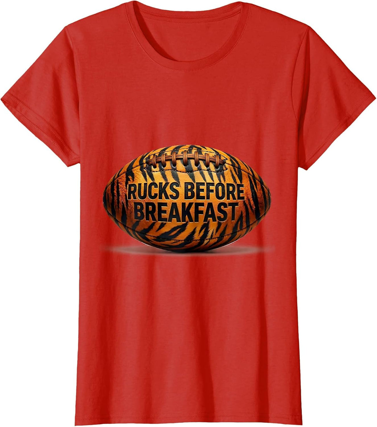 Rucks Before Breakfast Rugby Design T-Shirt - Red