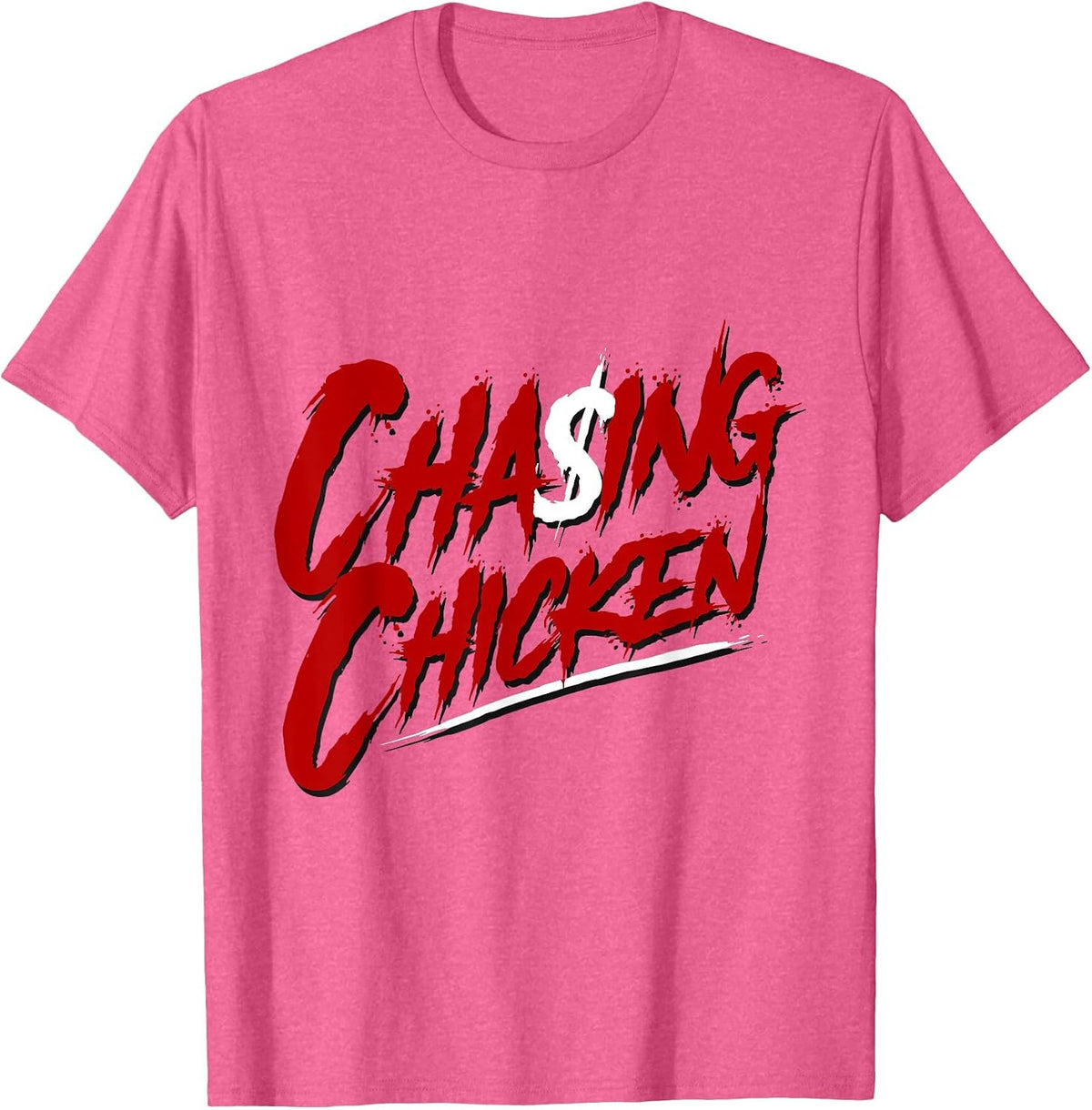 Chasing Chicken, Rap Shirts, Get Money Chasing Chicken Retro T-Shirt - Pink Heather